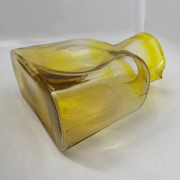 RARE! VINTAGE Blenko Handblown Glass 384 Lemon Yellow Water Bottle Pitcher - Picture 10 of 11